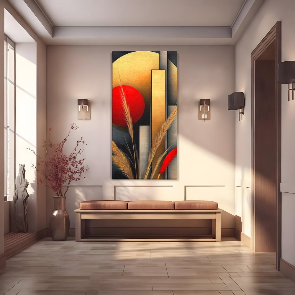 Tablou canvas cu tablou canvas cu forme geometrice si spice, fara rama, pe sasiu de lemn